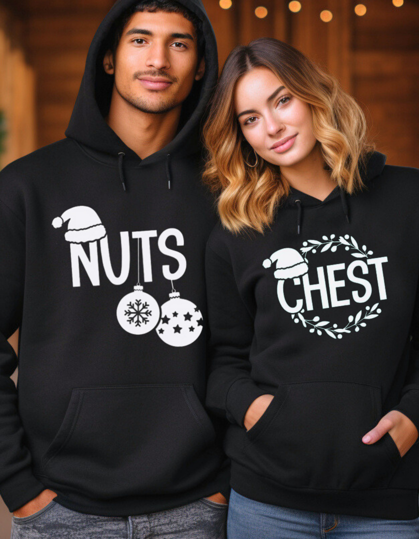 HIS AND HER CHESTNUT BLACK HOODIE