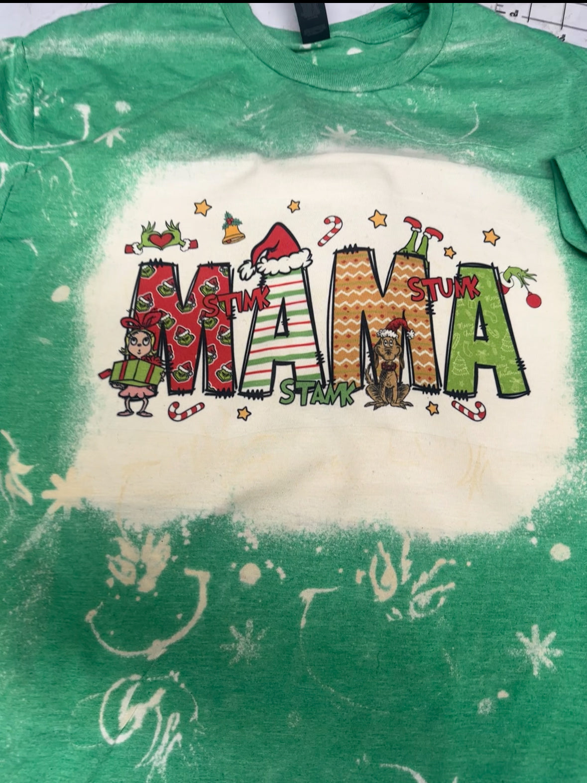 Personalized grinch bleached tee